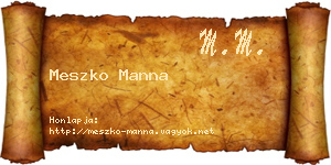 Meszko Manna névjegykártya